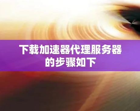 下载加速器代理服务器的步骤如下