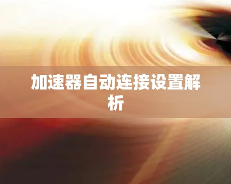 加速器自动连接设置解析