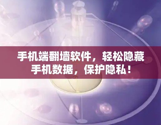 手机端翻墙软件，轻松隐藏手机数据，保护隐私！